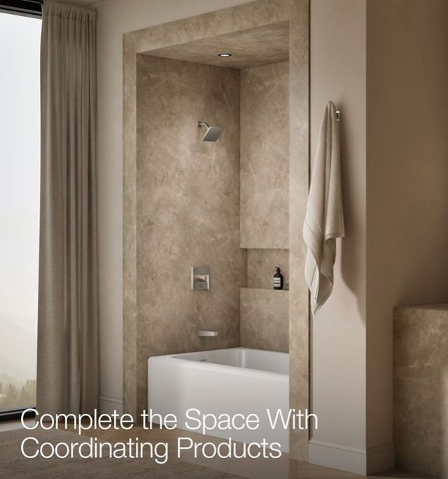 KOHLER® Honesty® Rite-Temp® Vibrant Brushed Nickel Bath and Shower Trim Kit with Push-Button Diverter-3