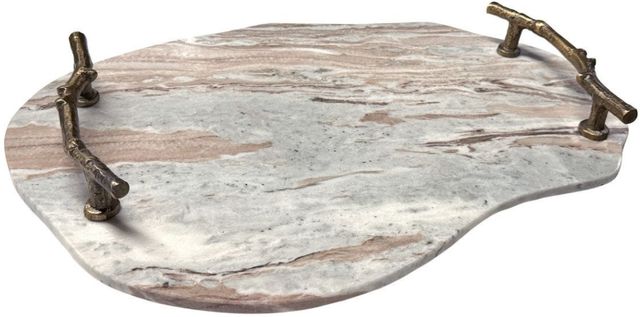Uttermost® Stone and Twig Gray/White Indoor-Outdoor MarbleTray-3