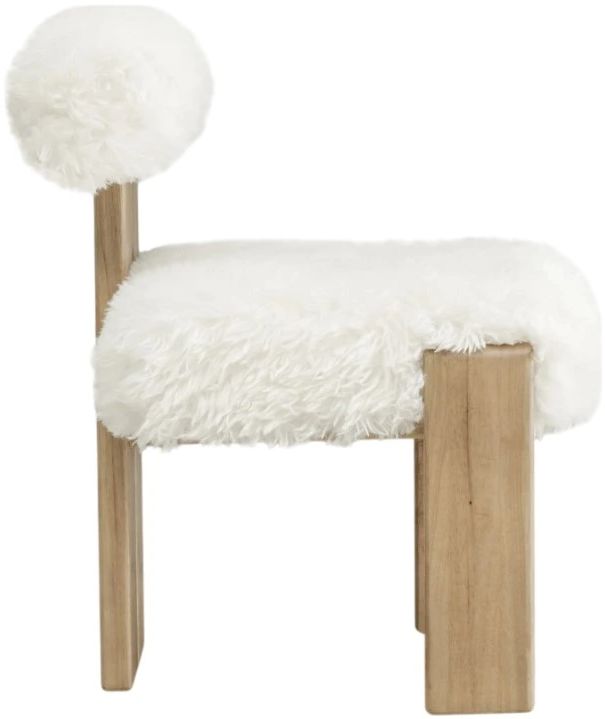 Modus Furniture Nia Lioness/Sheepskin Upholstered Dining Side Chair-3