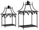 A & B Home Wellford 2-Piece Black Lantern Set-0