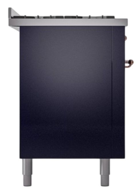 Ilve® Nostalgie II Noblesse 60'' Midnight Blue Pro Style Dual Fuel Range with Copper Trim-2