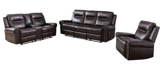 Mazin Furniture Emerson Brown Reclining Sofa-3
