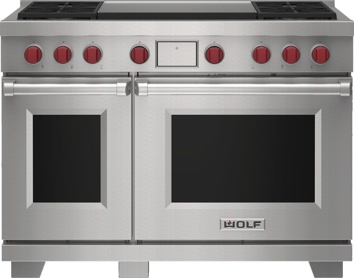 Wolf® 48" Stainless Steel Pro Style Dual Fuel Range