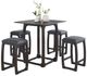 Elements International Sutherland Lane 5-Piece Black/Dark Gray Dining Set-0