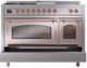 Ilve® Nostalgie II Noblesse 48'' Stainless Steel Pro Style Dual Fuel Range with Copper Trim-3
