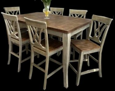 Solid Wood Table & Barstools-0