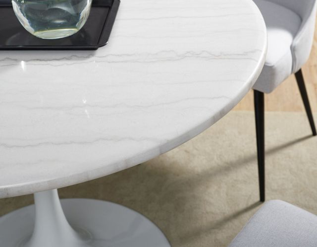 Steve Silver Co. Colfax 45" Round White Marble Top with White Base Dining Table-1