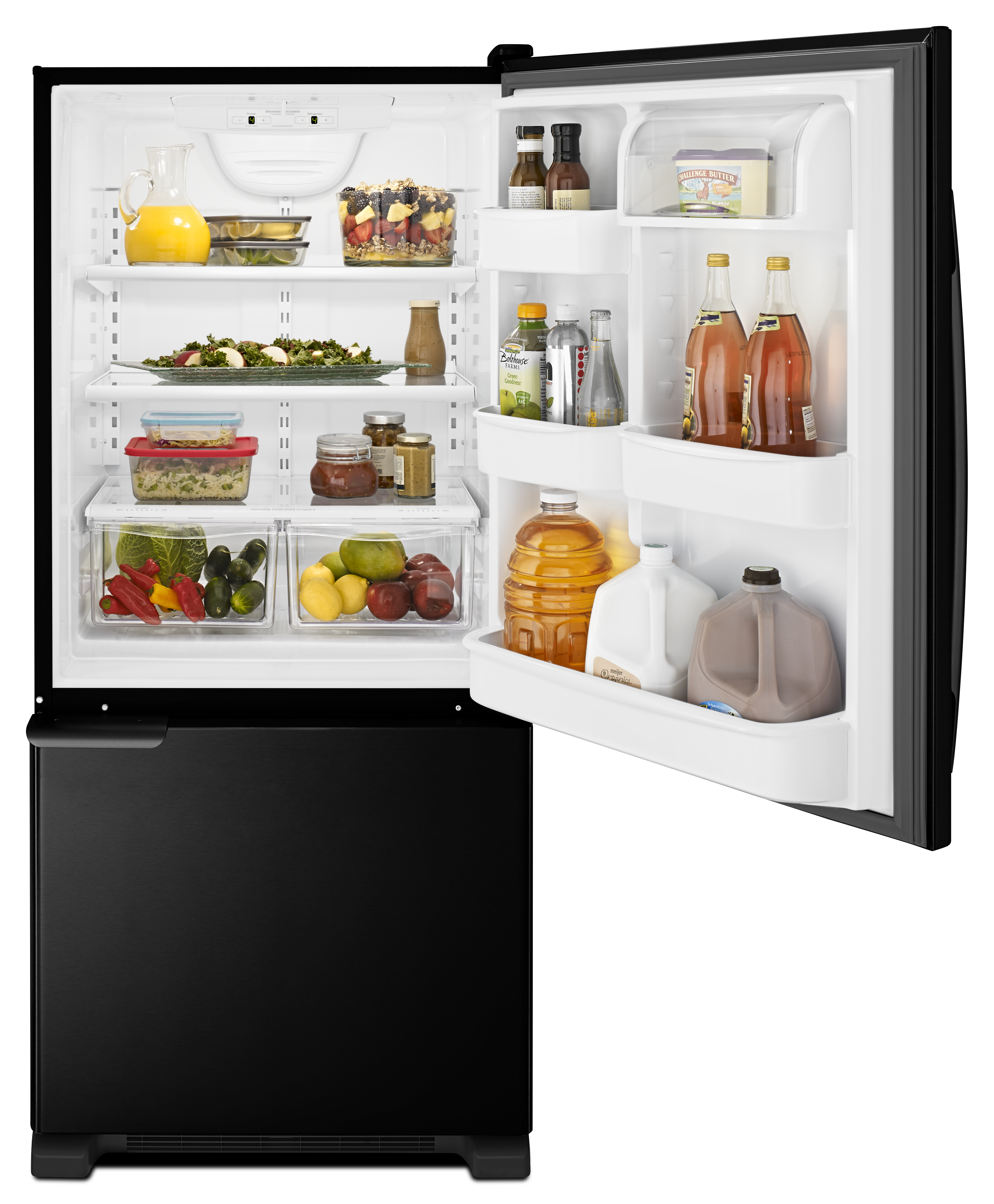 Maaaページ Amana® 18.7 Cu. Ft. Black Bottom Freezer Refrigerator