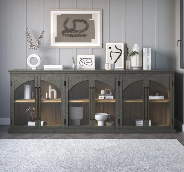 Jofran Inc. Archdale Gray 6-Door Accent Cabinet-1