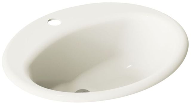 Kohler Farmington® Biscuit 19.25" Oval Drop-In Bathroom Sink-0