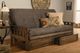 Kodiak Furniture Tucson Suede Gray/Rustic Walnut Full Storage Futon with Mattress-1