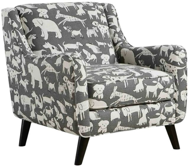 Fusion Furniture Popstitch Shell Gray/White Accent Chair-0