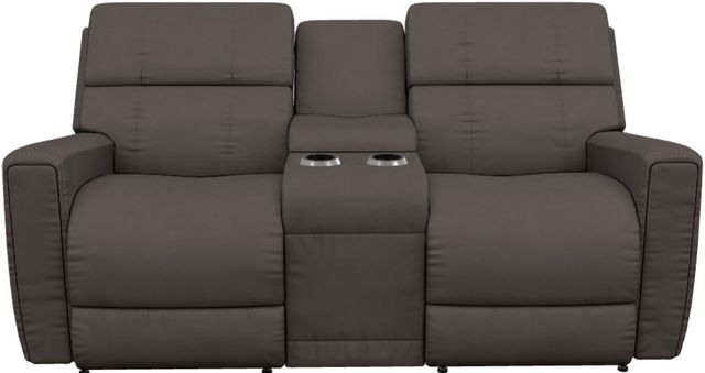 La-Z-Boy® Apollo Slate Leather Power Reclining Loveseat with Console and Headrest-1