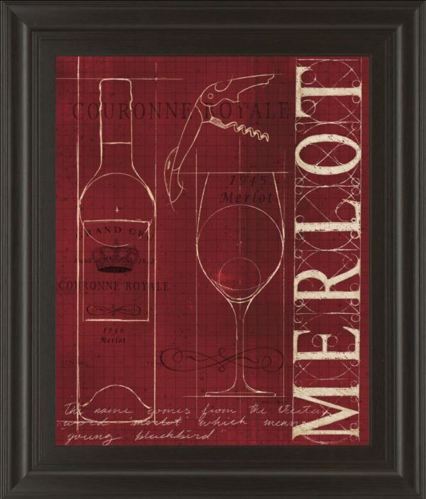Classy Art Red Wine Blueprint Il by Marco Fabiano Framed Print Wall Art-0