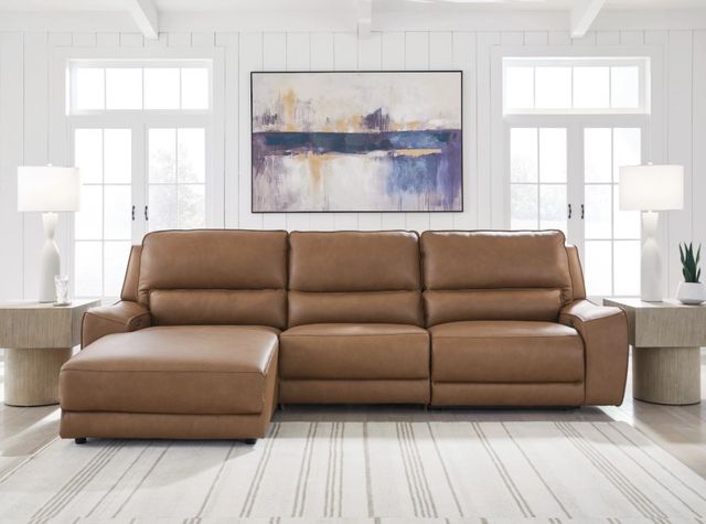 Signature Design by Ashley® Silverbrooke 3-Piece Caramel Left-Arm Facing Power Reclining Sectional and Chaise-2
