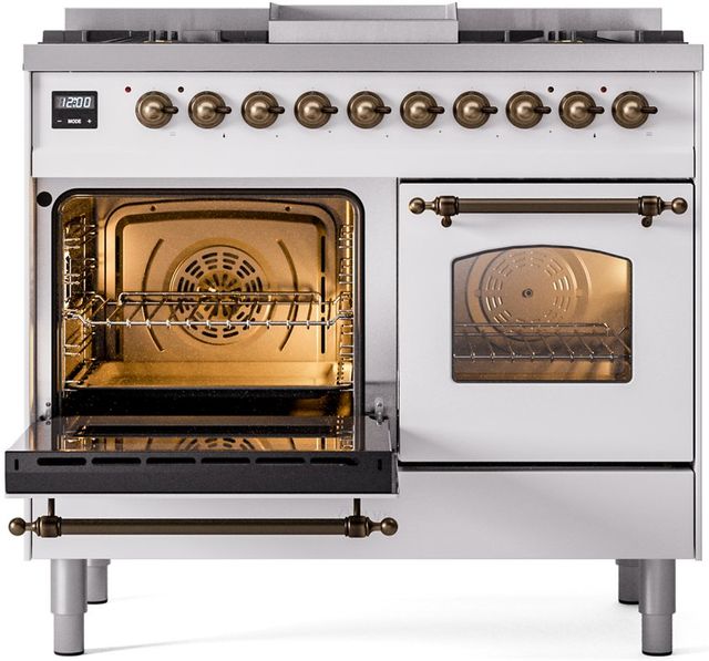 Ilve® Nostalgie II Series 40" White Pro Style Dual Fuel Range-2