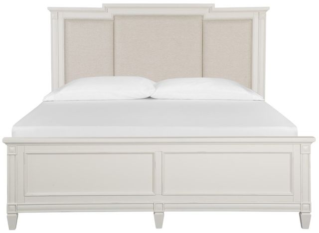 Magnussen Home® Willowbrook Egg Shell White/Natural California King Upholstered Panel Bed-2