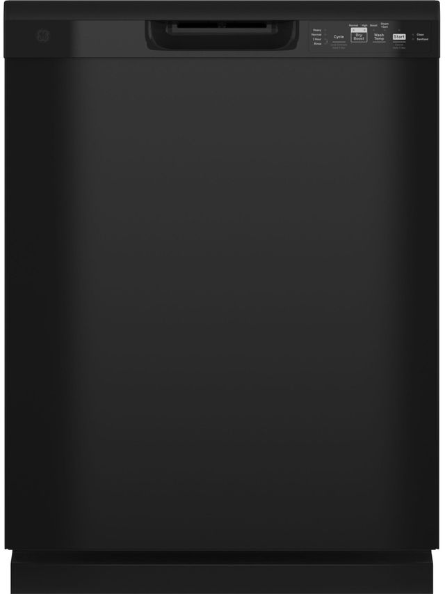 GE® 24" Black Front Control Built-In Dishwasher-0