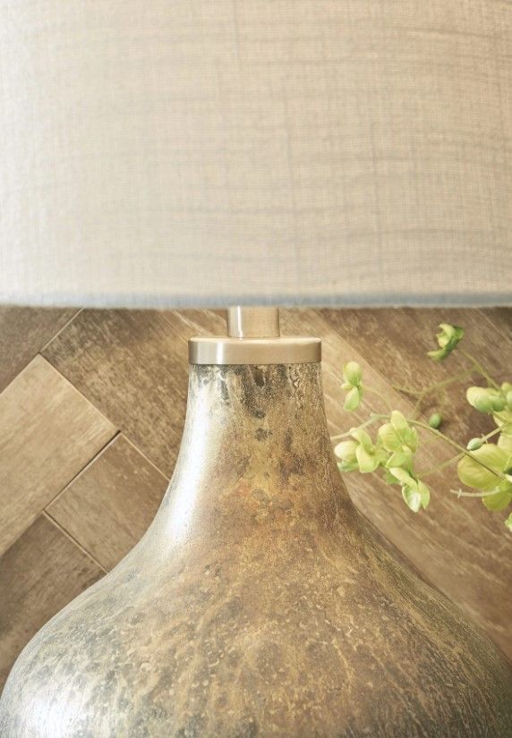 Signature Design by Ashley® Mari Gray/Gold Glass Table Lamp-2