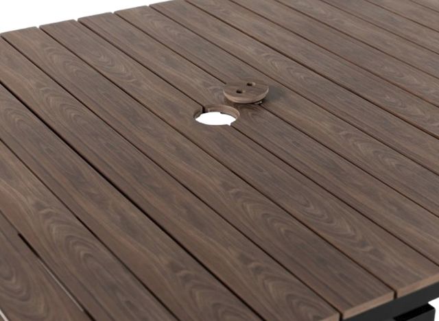 Transformer Table Transformer Black/Dark Walnut Aluminum/Polystyrene Outdoor Extendable Dining Table-4