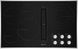 top view of the JennAir® 36" Stainless Steel Electric Downdraft Cooktop