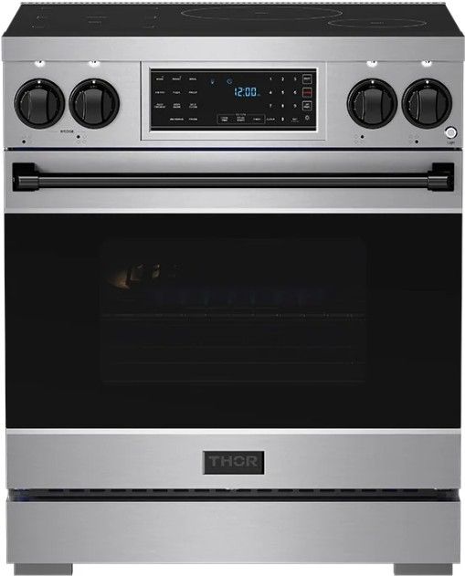 Thor Kitchen® Gordon Ramsay Collection 30" Stainless Steel Pro Style Induction Range with Tilt Panel Touch Control and Black Trim-0
