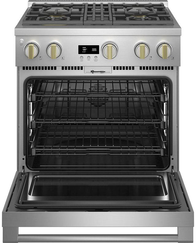 Monogram® Statement Collection 30" Stainless Steel Pro Style Dual Fuel Range-2