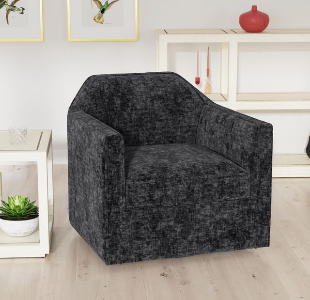 Elements International Hamlin Beamer Blue Swivel Chair-1