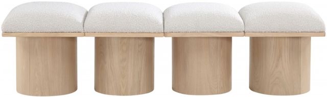 Meridian Furniture Pavilion 4-Piece Cream/Natural 62" Modular Bench Set-1
