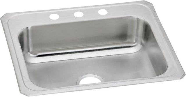 Elkay Celebrity® Brushed Satin 25" x 22" x 7" 3-Hole Single Bowl Drop-In Sink-0