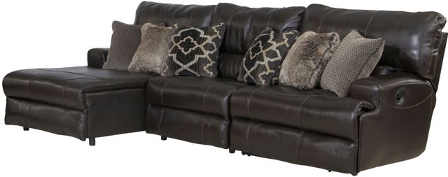 Catnapper® Como 3-Piece Chocolate Left Arm Facing Manual Reclining Sectional-3