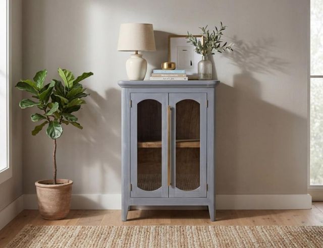 International Furniture Direct Brava Blue 2-Door Console-1