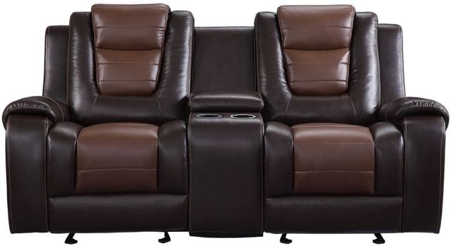 Homelegance® Briscoe Brown Manual Reclining Glider Loveseat-2