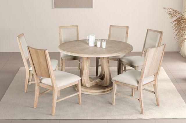 Furniture of America® Orbetello 2-Piece Distressed Natural Side Chair Set-1