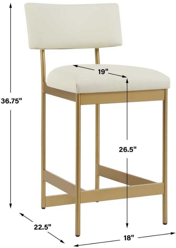Uttermost® Apsley Gold/White Counter Stool-2
