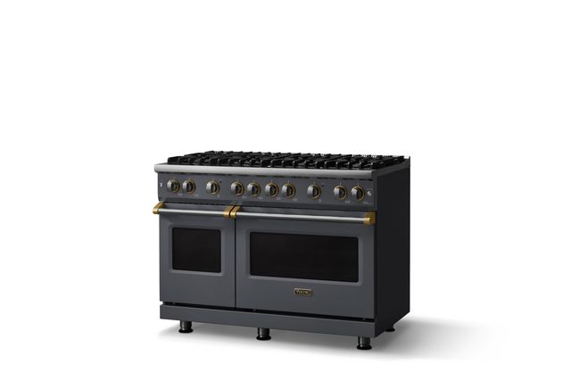 Viking® 5 Series 48" Cast Black Pro Style Gas (LP) Range with Polished Chrome Trim-2