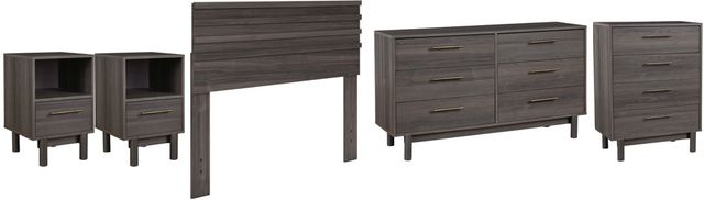 Signature Design by Ashley® Brymont 5-Piece Dark Gray Queen Panel Headboard Bedroom Set-0