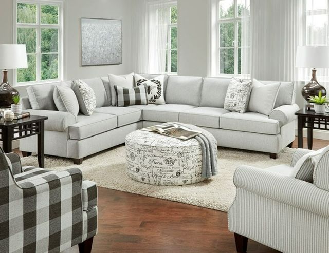 Fusion Furniture Dizzy Iron 3-Piece Gray L-Shape Sectional-1