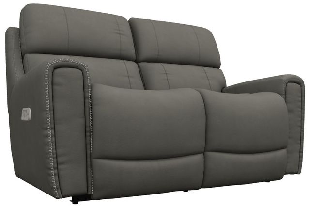La-Z-Boy® Apollo Blue Grey Leather Power Reclining Loveseat with Headrest and Lumbar-0