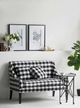 A & B Home Black/White Plaid Settee-4