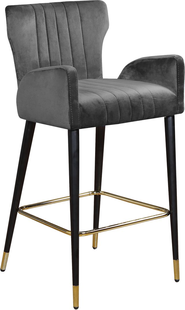 Meridian Furniture Luxe Gray Velvet Counter Stool-0