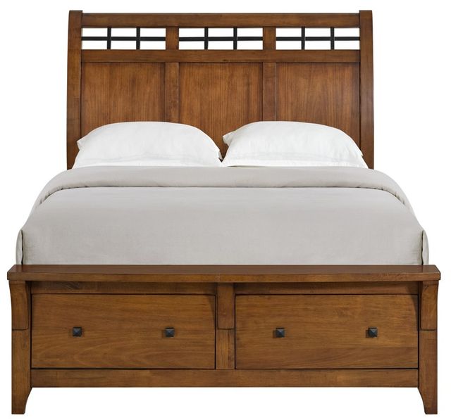 Elements International Gage Chestnut King Storage Sleigh Bed-1