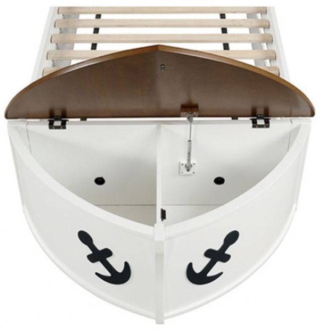 Furniture of America® Poseidon Oak/White Twin Captain Bed -1