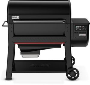 Front view of the Weber® Searwood™ XL 600 36" Black Freestanding Wood Pellet Grill