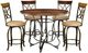 Powell® Hamilton 5-Piece Beige/Medium Cherry/Pewter Gathering Table Set-0
