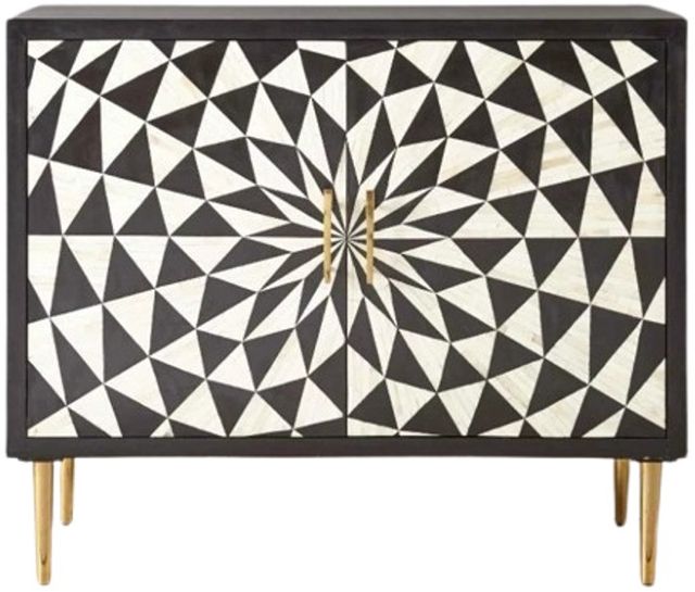 Steve Silver Co. Benzara Black Accent Cabinet with Gold Base-1