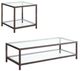 Coaster® Trini 2-Piece Tempered Glass Top Occasional Table with Black Nickel Base Set-0