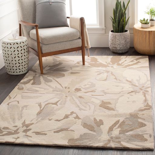 Surya Athena Beige Floral 5'x8' Area Rug-4