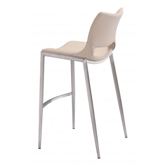 Zuo® Modern Ace Light Pink/Silver Bar Chair-2