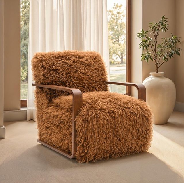 Furniture of America® Elardo Camel Brown Accent Chair-1